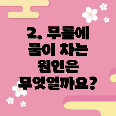 2. 무릎에 물이 차는 원인은 무엇일까요?