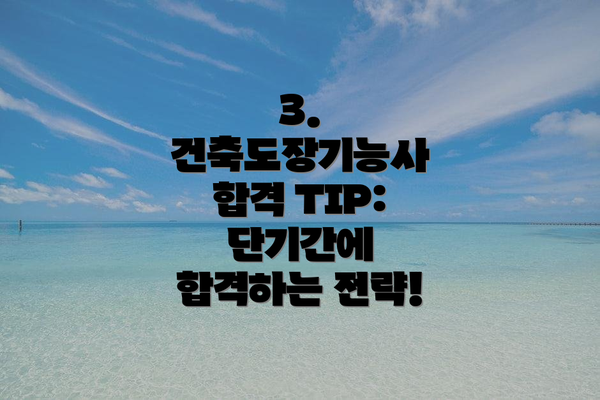 3. 건축도장기능사 합격 TIP:  단기간에 합격하는 전략!