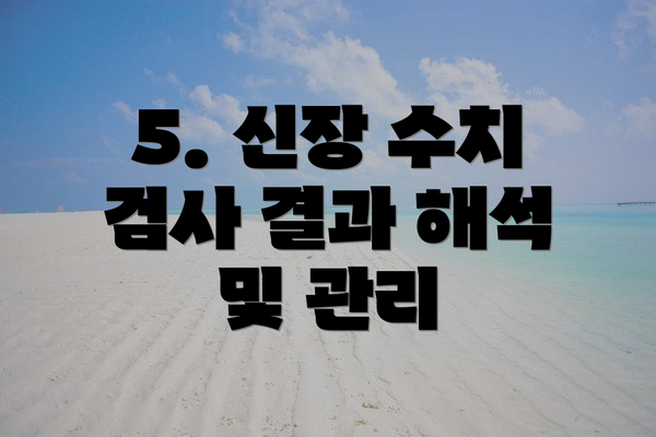 5. 신장 수치 검사 결과 해석 및 관리