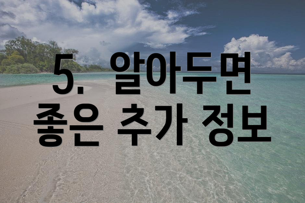5.  알아두면 좋은 추가 정보