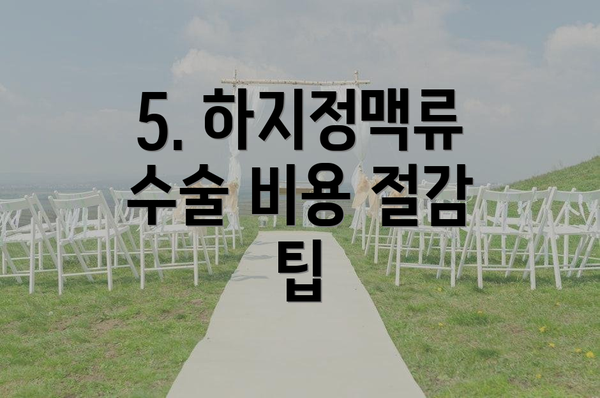 5. 하지정맥류 수술 비용 절감 팁