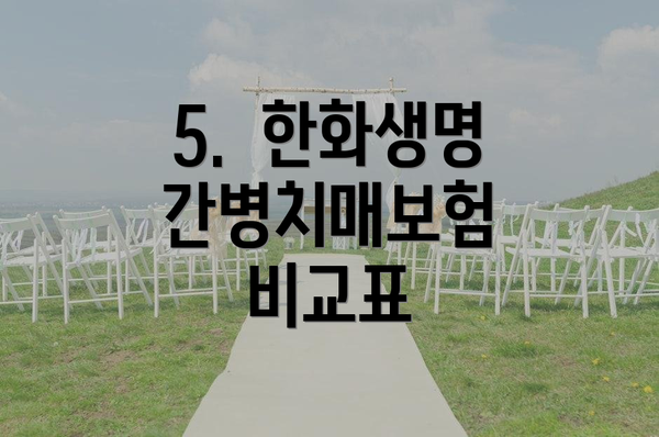5.  한화생명 간병치매보험 비교표