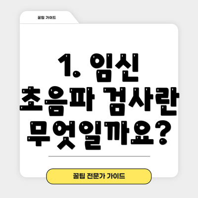 1. 임신 초음파 검사란 무엇일까요?