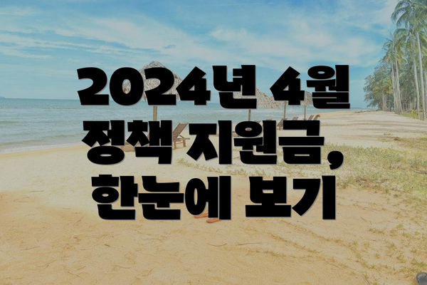 2024년 4월 정책 지원금, 한눈에 보기