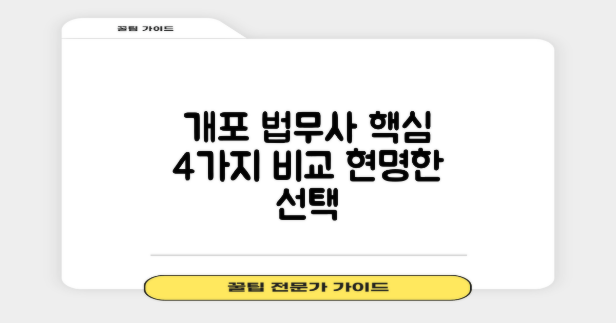 4가지 핵심 서비스 비교 분석: 개포 법무사 선택 가이드