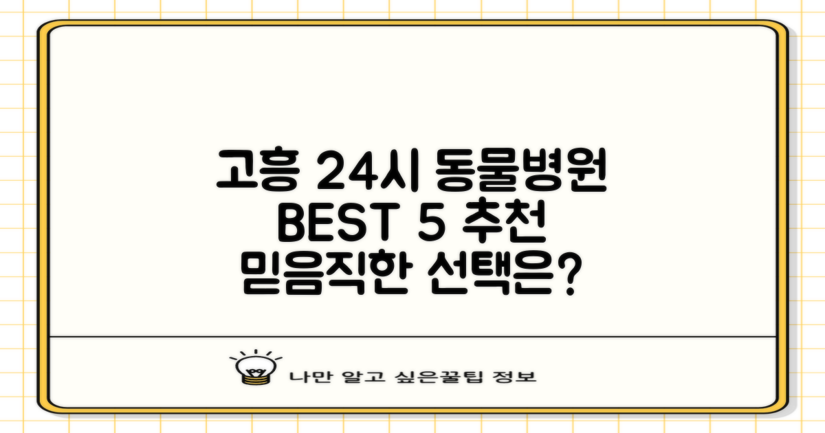 고흥 24시 동물병원 BEST 5: 강아지/고양이 진료 후기, 믿을 수 있는 선택은?